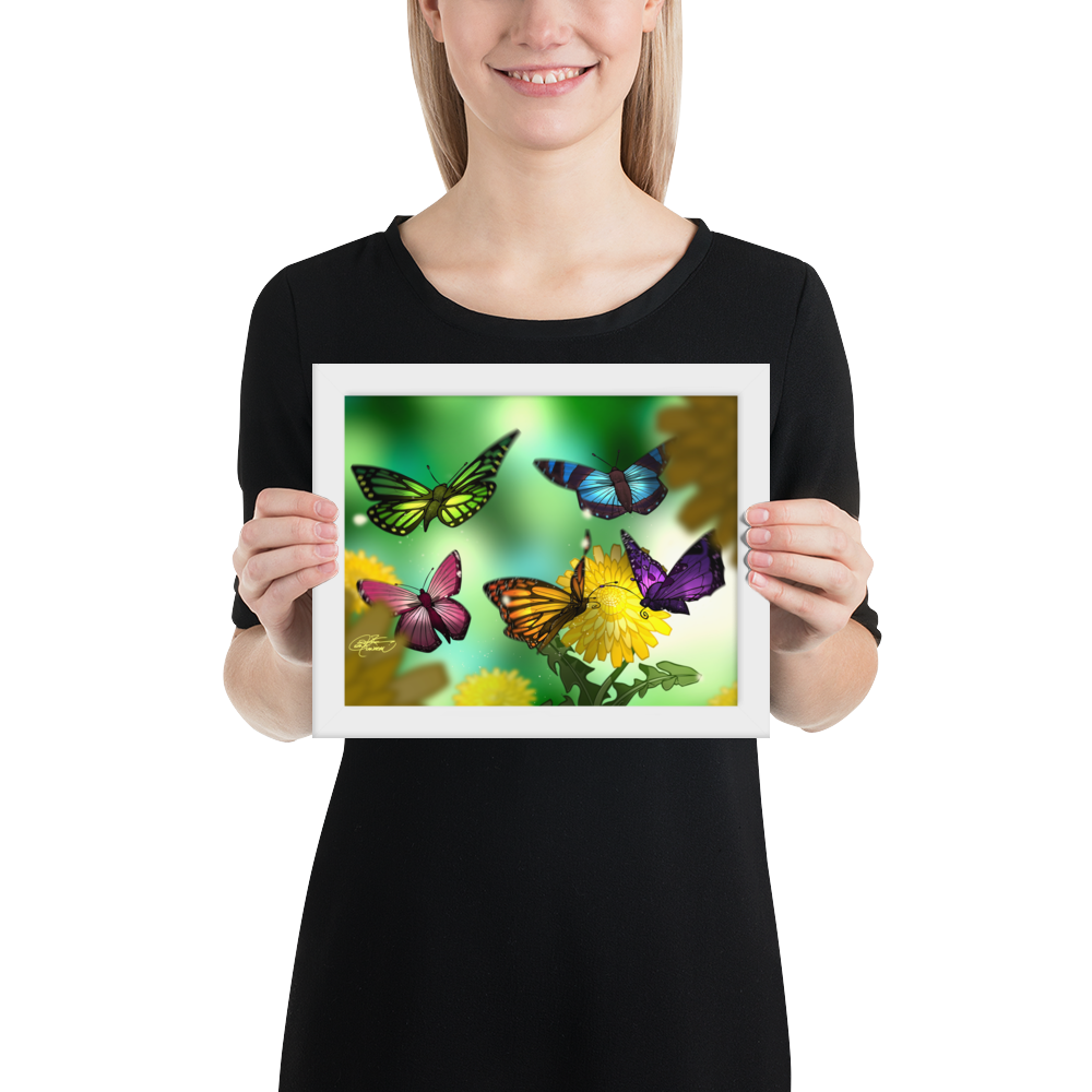 Framed Butterflies Poster