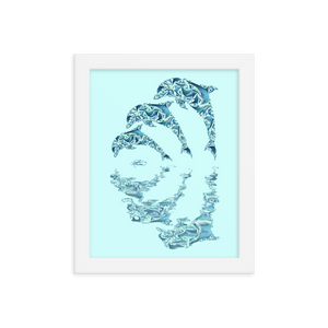 Framed Dolphin Collage Poster