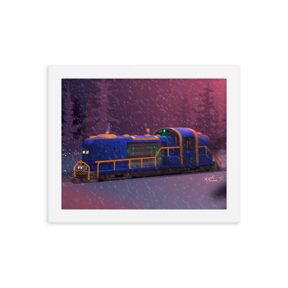Framed Train Poster