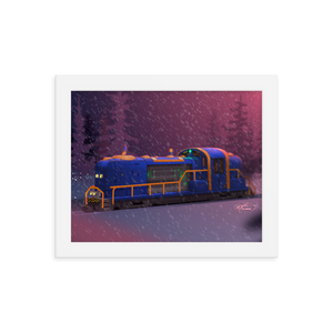 Framed Train Poster