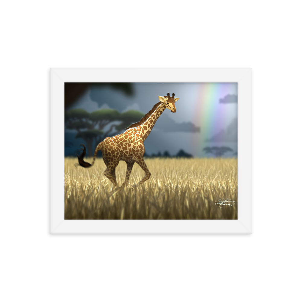 Framed Giraffe Poster