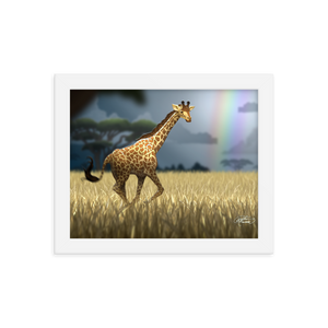 Framed Giraffe Poster