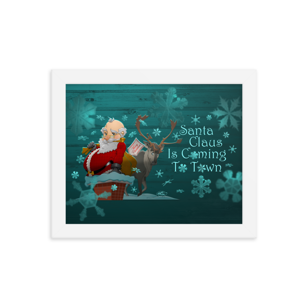Framed Santa Christmas Poster