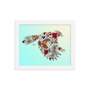 Framed Bird Collage Poster