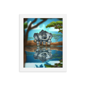 Framed Elephant Friends Poster