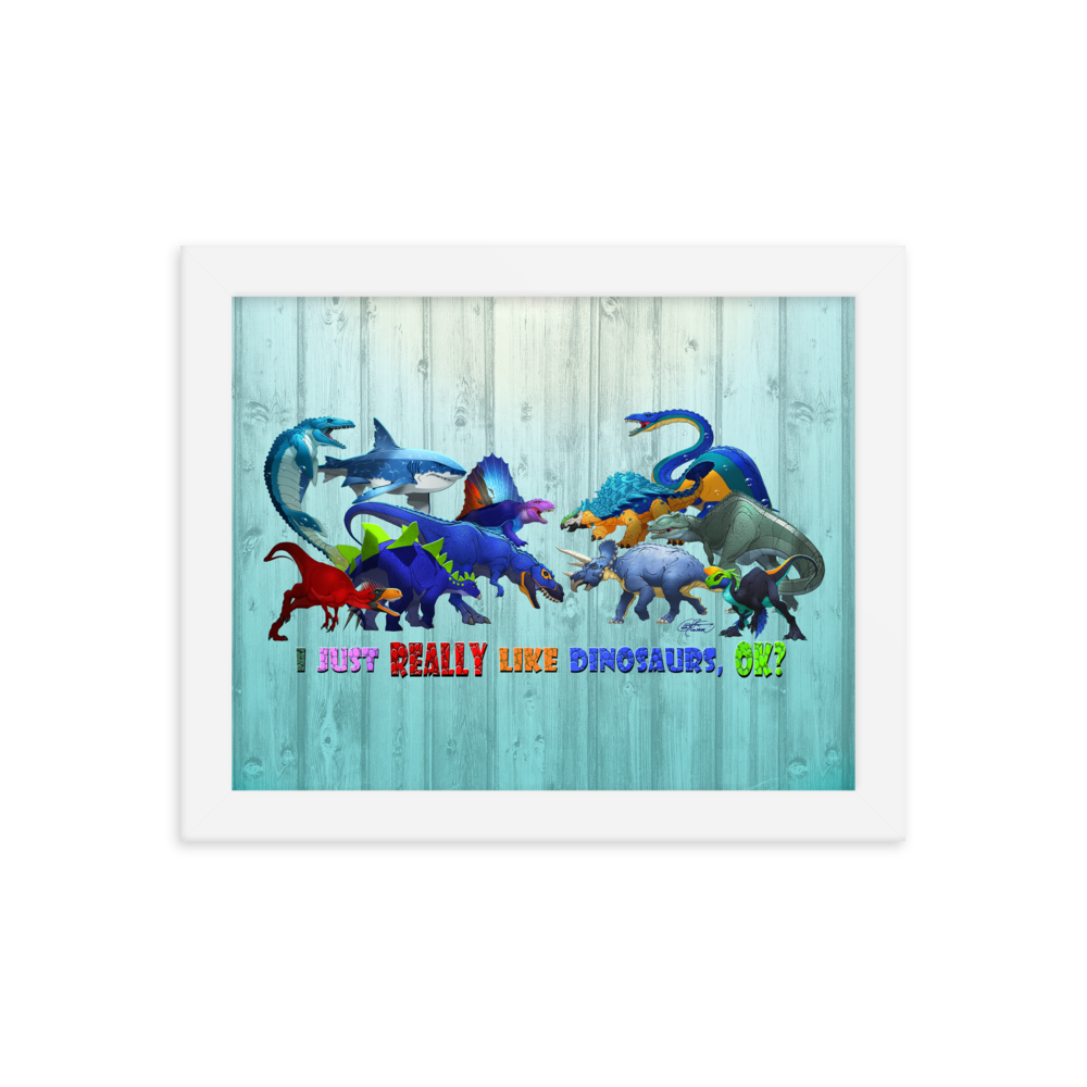 Framed Dinosaurs Poster