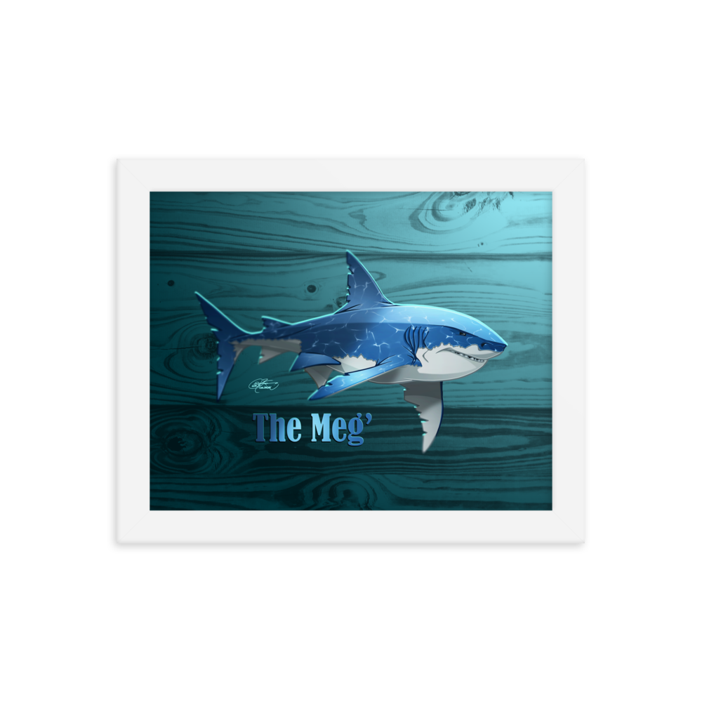 Framed Megalodon Poster