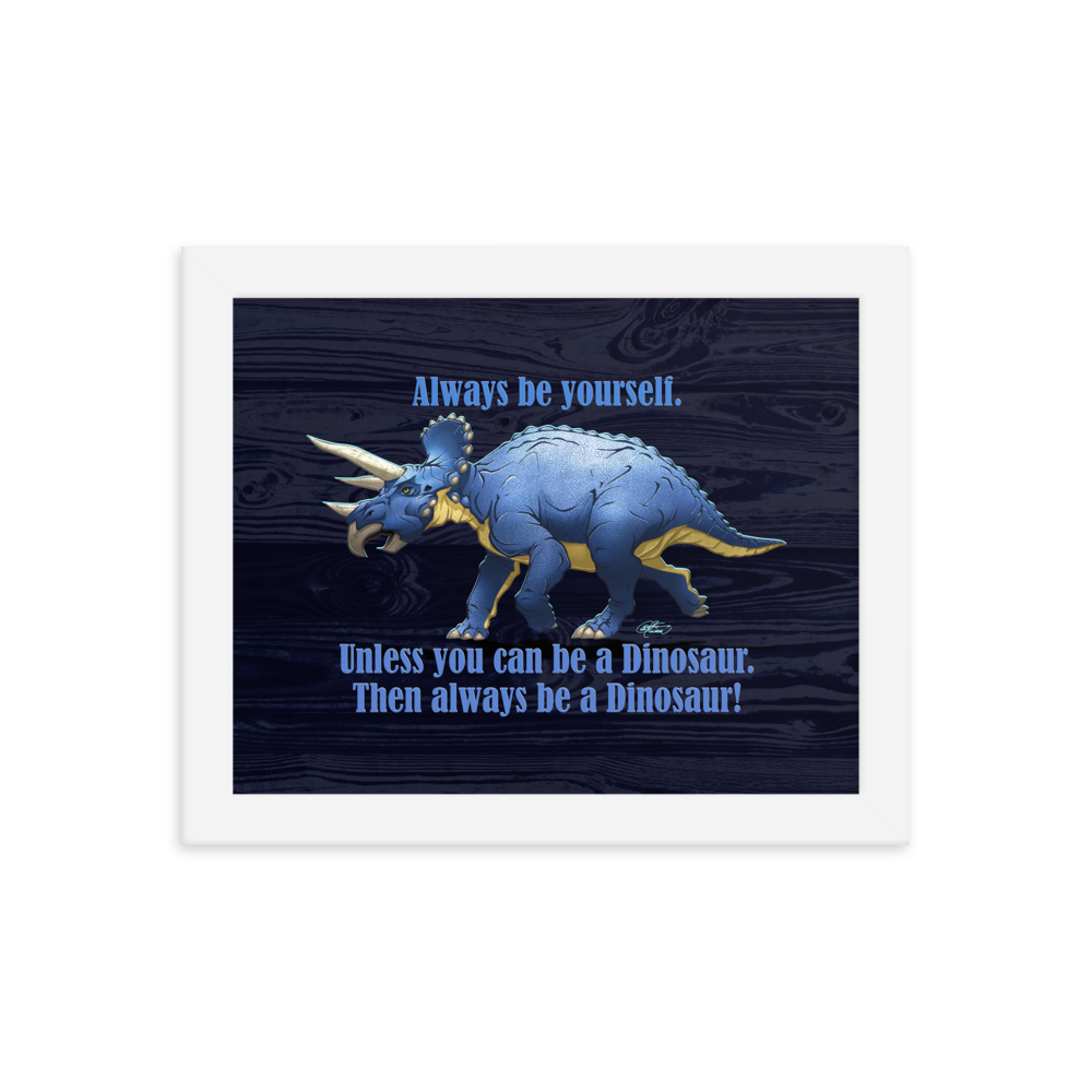 Framed Triceratops Poster