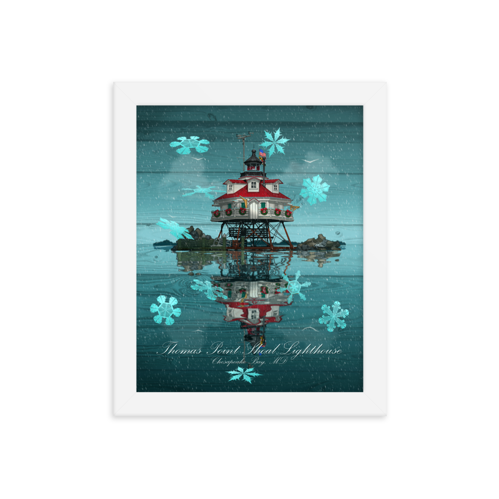 Framed Thomas Point Shoal Lighthouse Poster