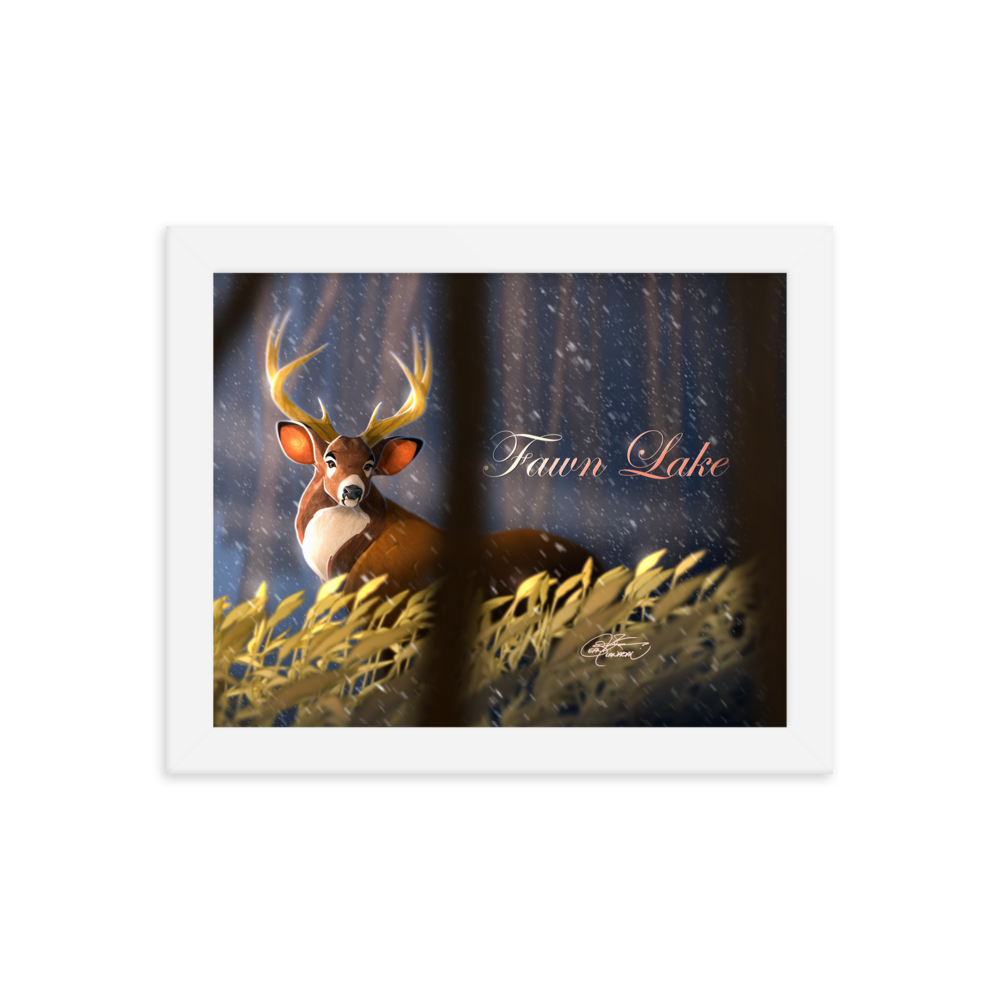Framed Fawn Lake Poster