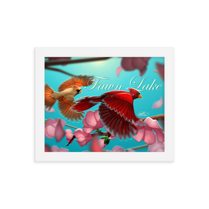 Framed Fawn Lake Cardinals Poster