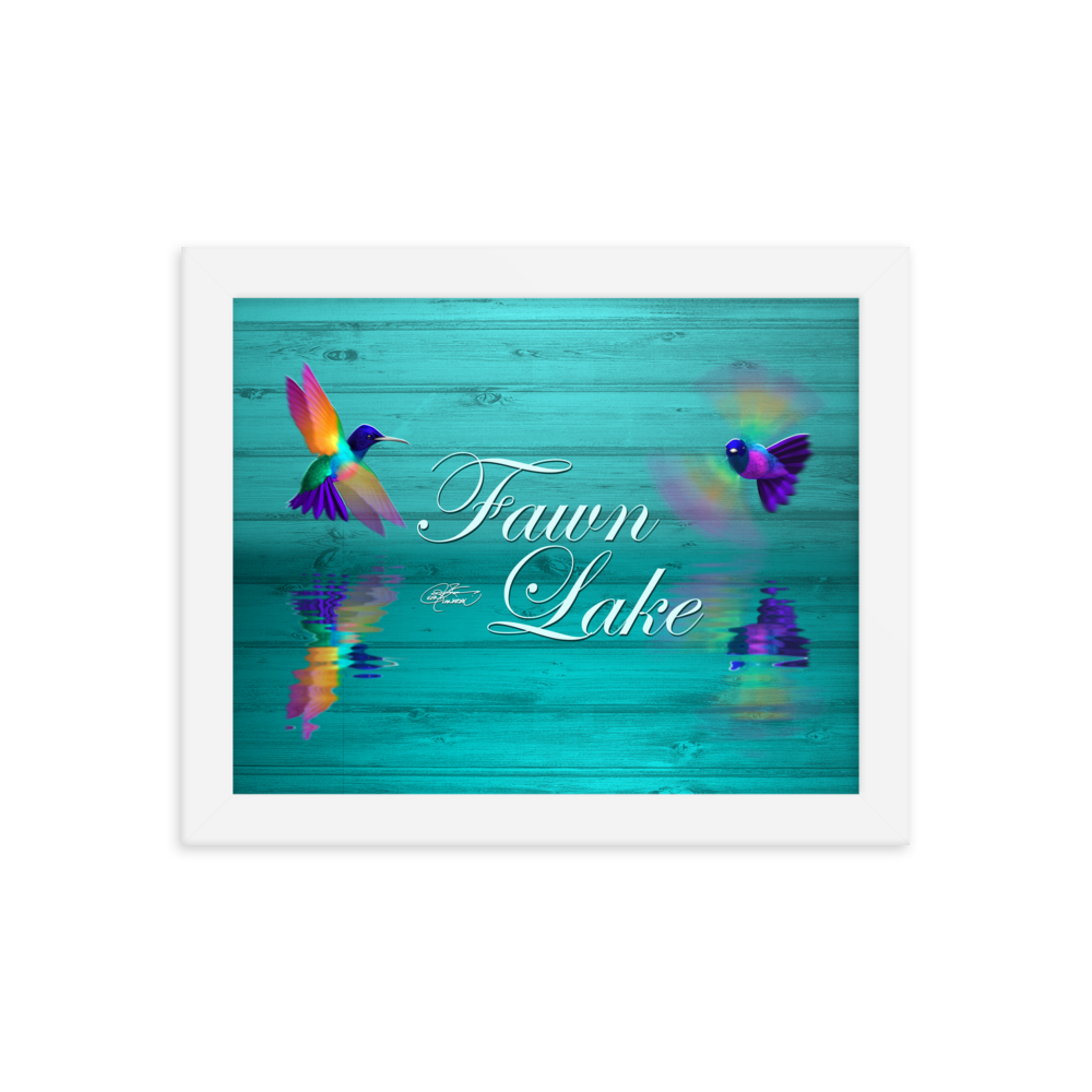 Framed Fawn Lake Hummingbirds Poster