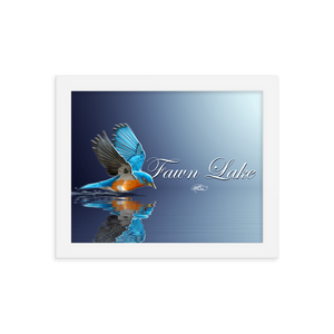 Framed Fawn Lake Bluebird Poster