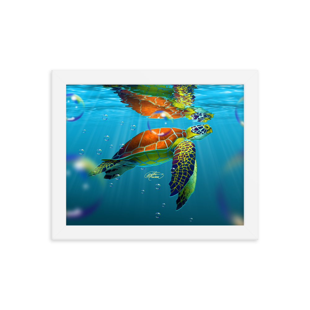 Framed Sea Turtle Poster