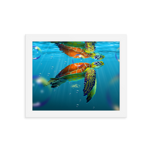 Framed Sea Turtle Poster
