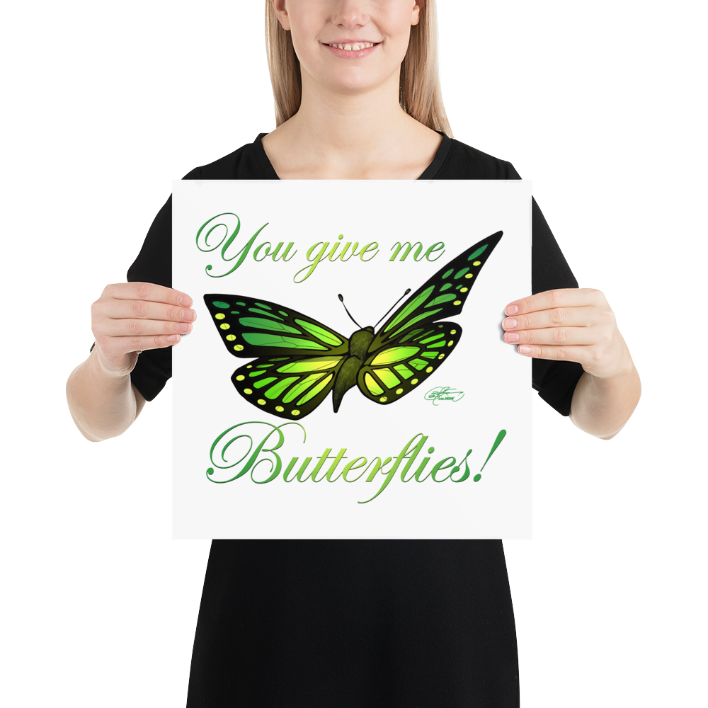 Green Butterfly Poster