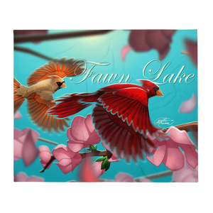 Fawn Lake Cardinals Throw Blanket