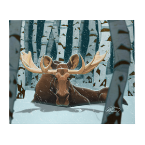 Alaskan Moose Throw Blanket