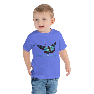Toddler Short Sleeve Blue Butterfly Tee