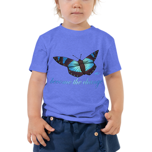 Toddler Short Sleeve Blue Butterfly Tee