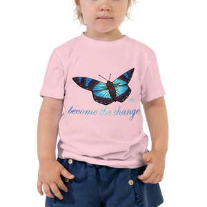 Toddler Short Sleeve Blue Butterfly Tee