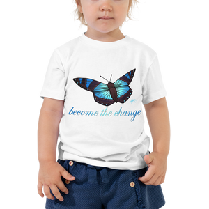 Toddler Short Sleeve Blue Butterfly Tee