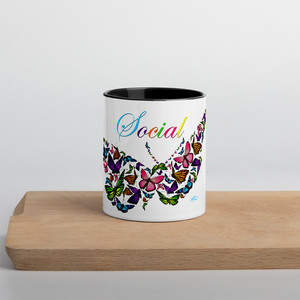 Social Butterfly Mug with Color Inside