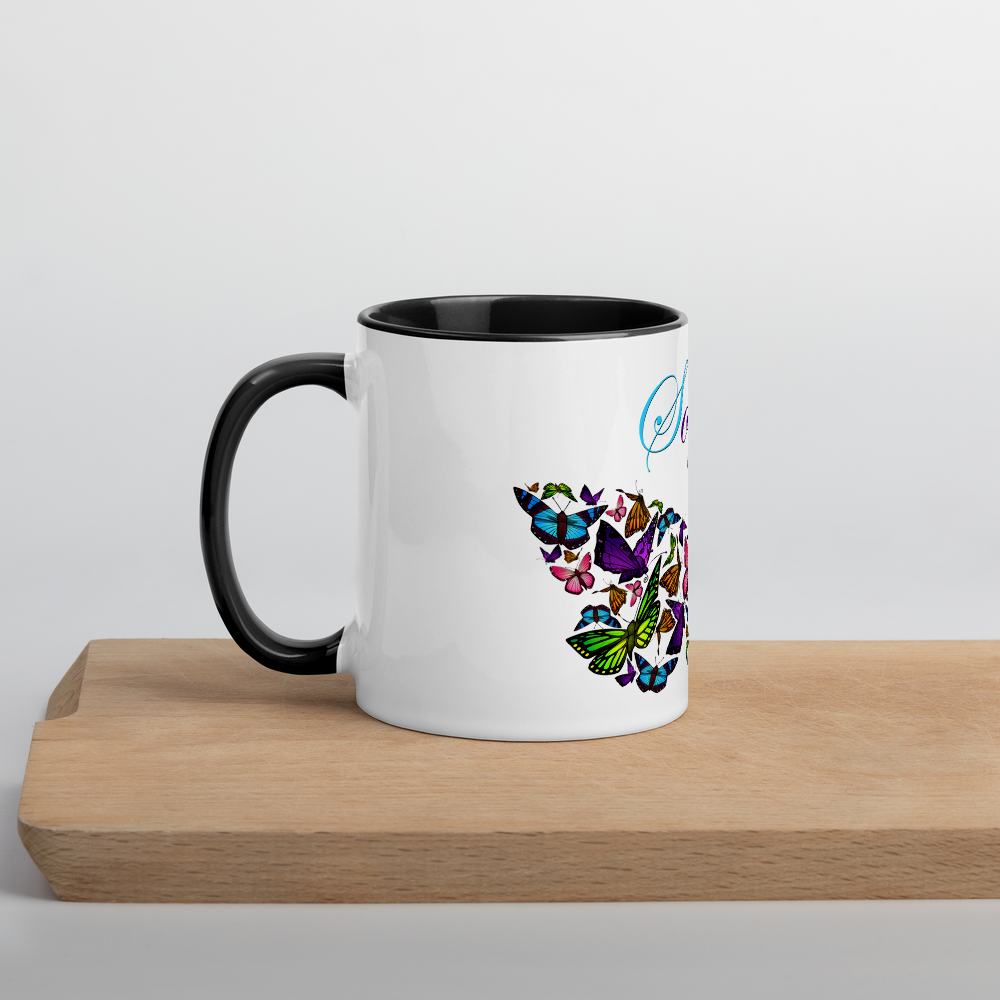Social Butterfly Mug with Color Inside