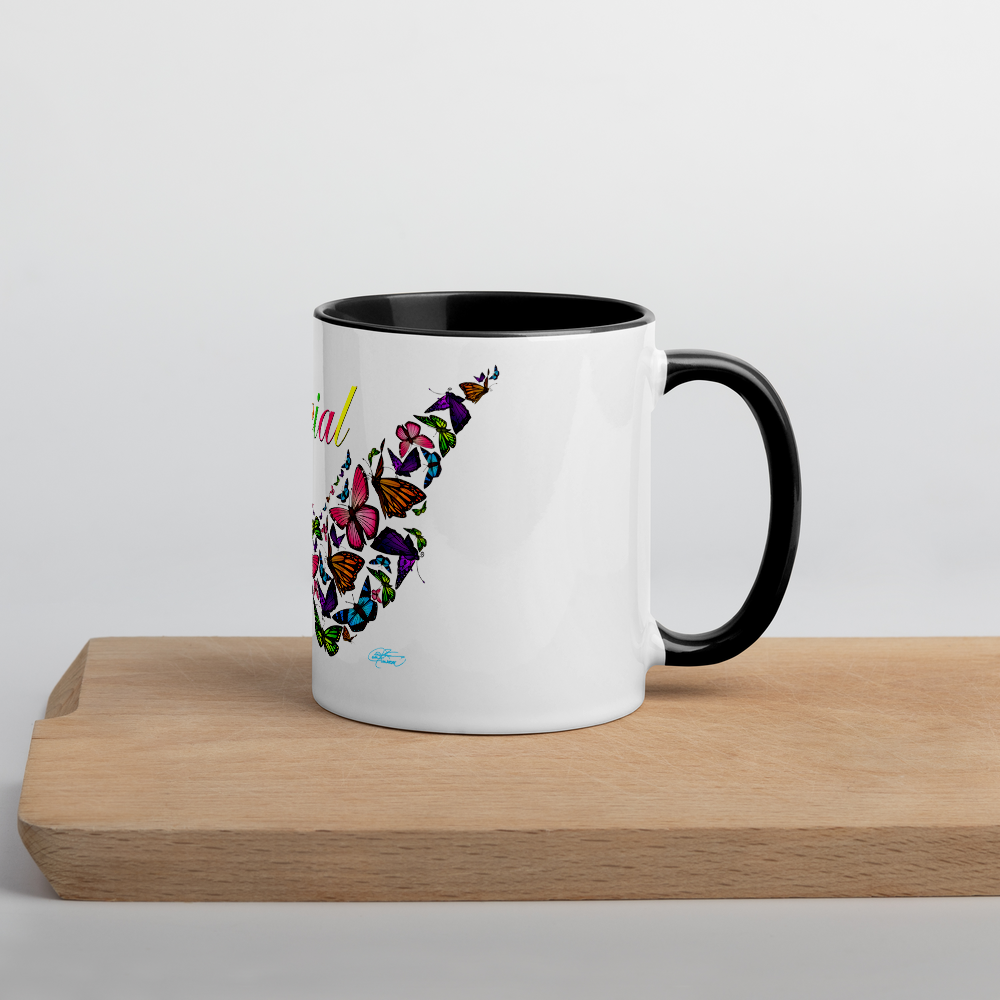 Social Butterfly Mug with Color Inside