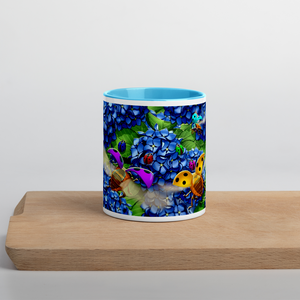 Ladybug & Poinsettia Mug with Color Inside