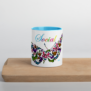Social Butterfly Mug with Color Inside