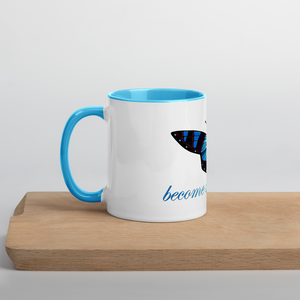 Blue Butterfly Mug with Blue Color Inside