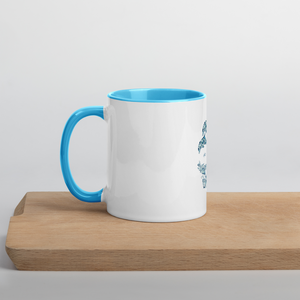 Dolphin Collage Mug with Blue Color Inside
