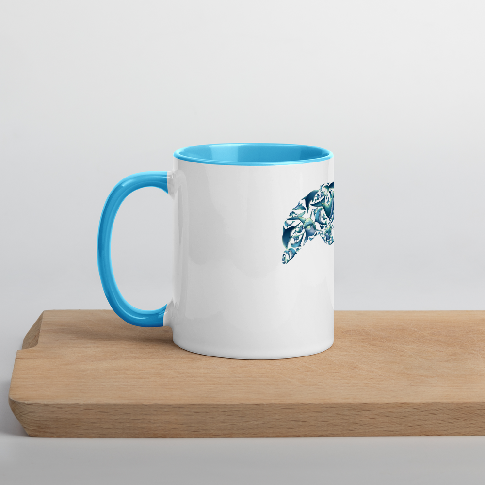 Dolphin Collage Mug with Blue Color Inside