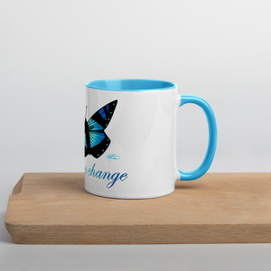 Blue Butterfly Mug with Blue Color Inside