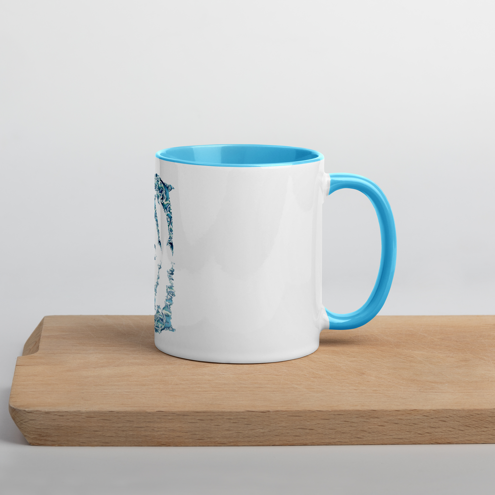 Dolphin Collage Mug with Blue Color Inside
