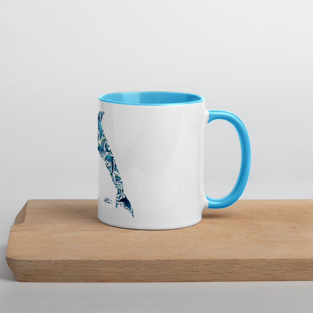 Dolphin Collage Mug with Blue Color Inside