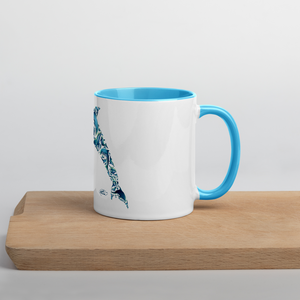 Dolphin Collage Mug with Blue Color Inside