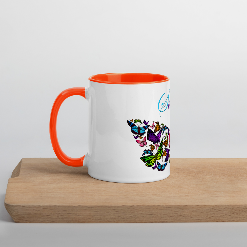 Social Butterfly Mug with Color Inside