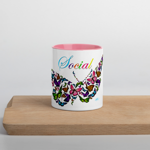 Social Butterfly Mug with Color Inside