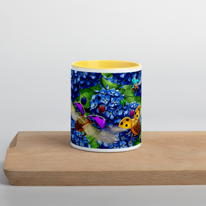Ladybug & Poinsettia Mug with Color Inside