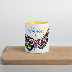 Social Butterfly Mug with Color Inside