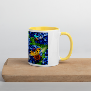 Ladybug & Poinsettia Mug with Color Inside