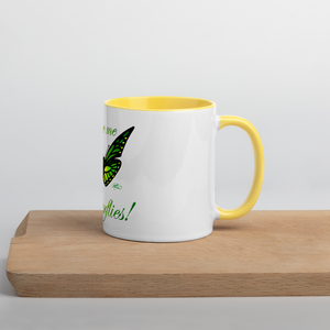 Green Butterfly Mug with Yellow Color Inside