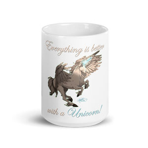 White Glossy Pegasus Unicorn Mug