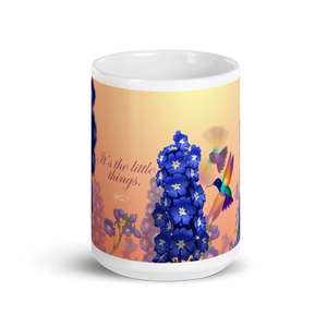 White Hummingbirds Glossy Mug