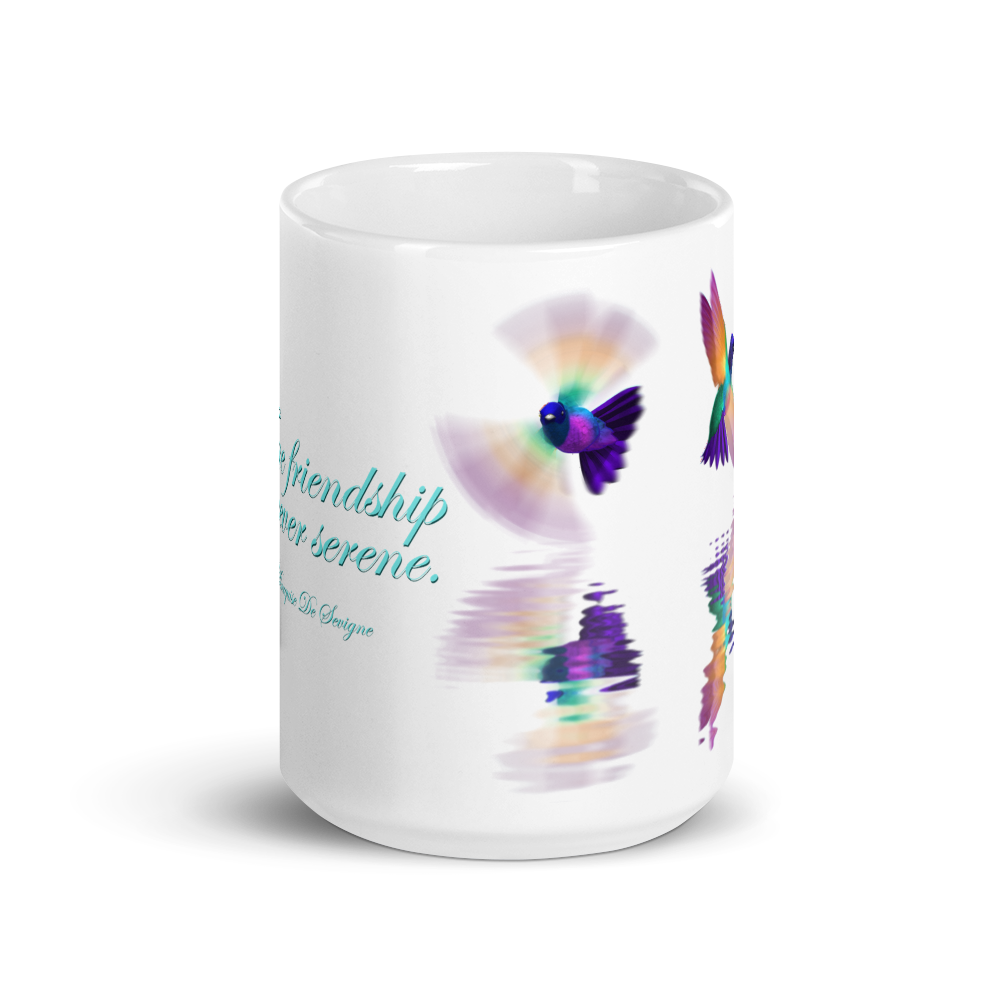 White Hummingbirds Glossy Mug