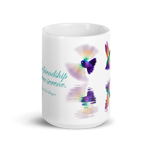 White Hummingbirds Glossy Mug