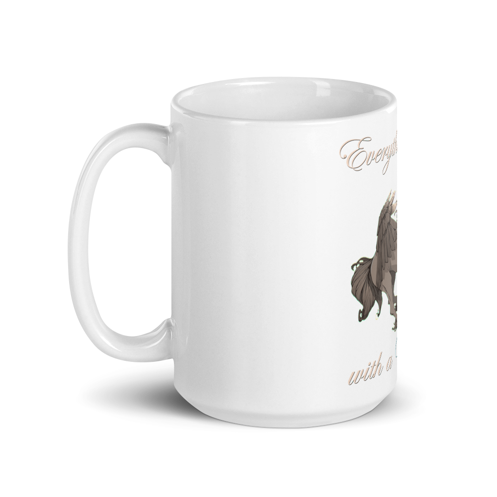 White Glossy Pegasus Unicorn Mug