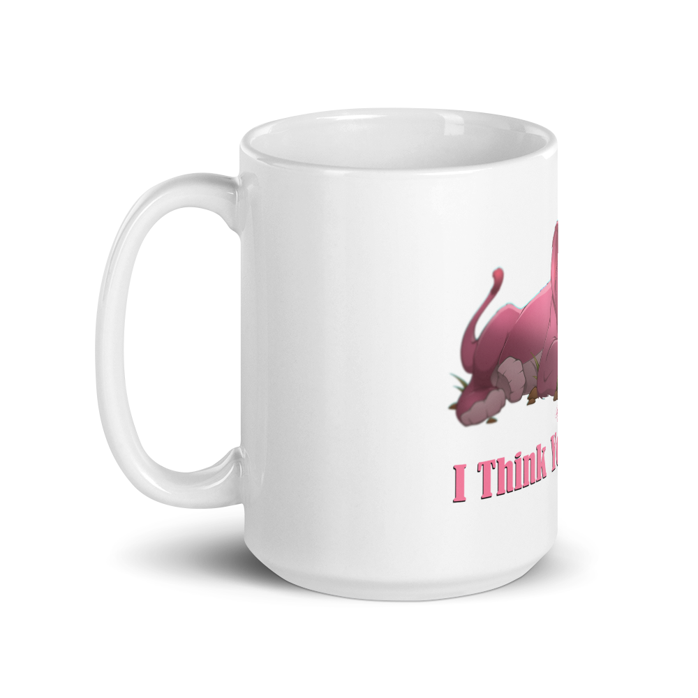 White Glossy Dandy Lion Mug